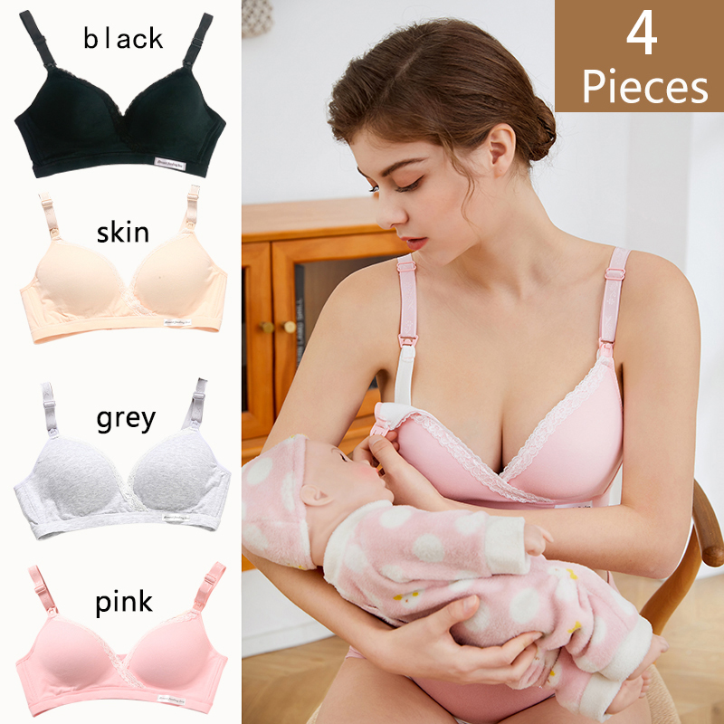 Nursing Bra Sleep - 4Pcs New Cotton Wirefree Nursing Clothing