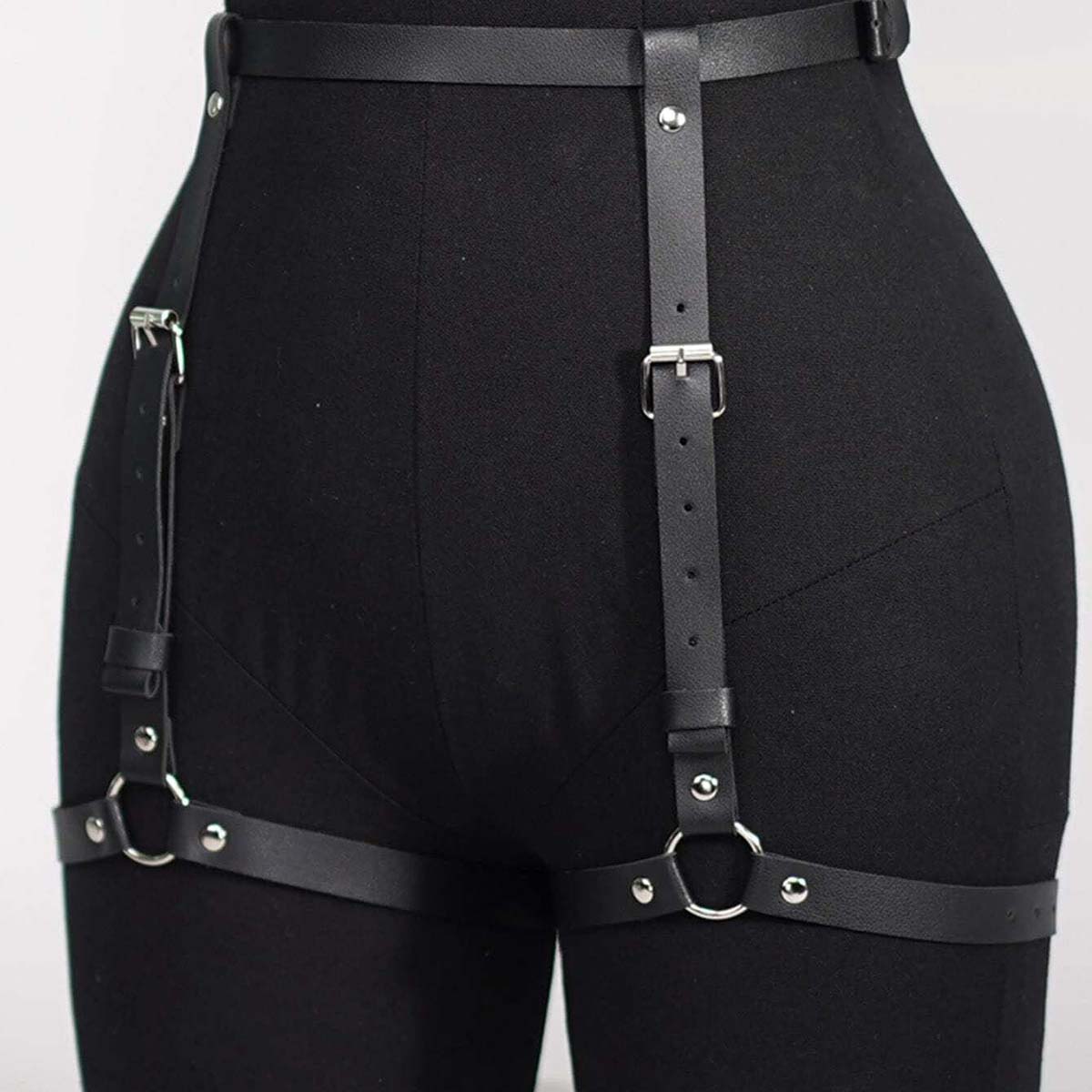 Oth Punk PU Leather Full Waist - đánh giá và giá Garter Belt Set